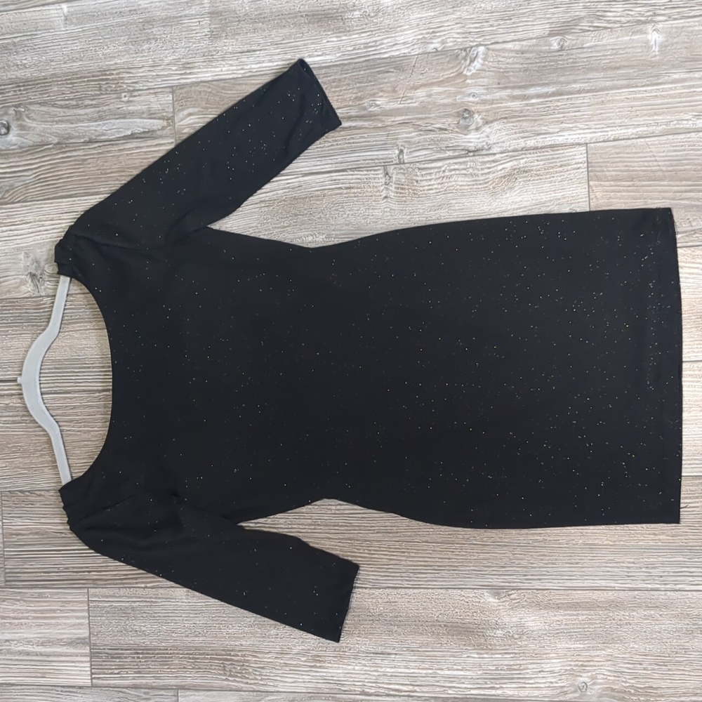 5/$25 ECLIPSE Sparkly Open Back Black Dress XS